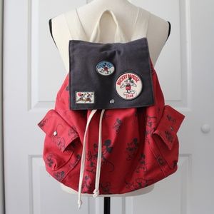 Target Red and Black Mickey Mouse Canvas Backpack
